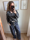 Grey/Ivory Stripe Piper Cardigan