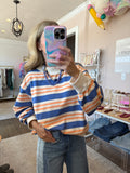 Denim & Apricot Sweatshirt