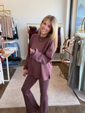 Cocoa Berry Flared Pants Set - 2 pcs