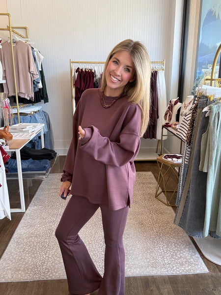 Cocoa Berry Flared Pants Set - 2 pcs