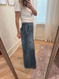 Wide Leg Mineral Wash Utility Jeans