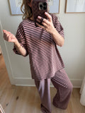 Pink Multi Stripe Pant Set