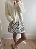 Cream Ribbed Button Front Cardigan