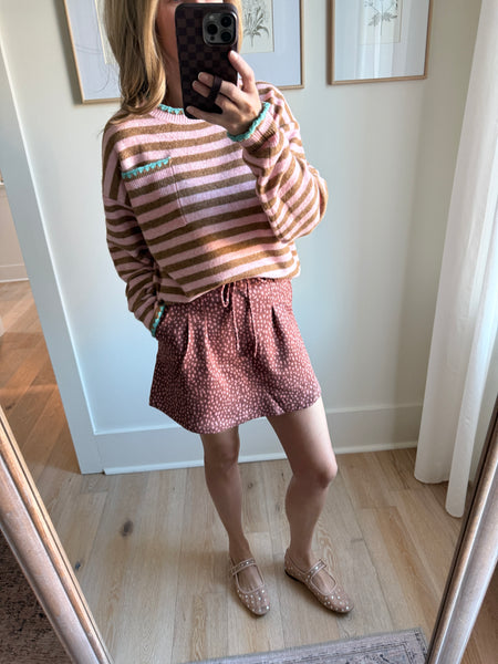 Fawn Print High Waist Skort