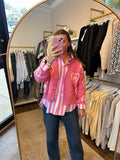 Oversized Stripe Button Down - Pink
