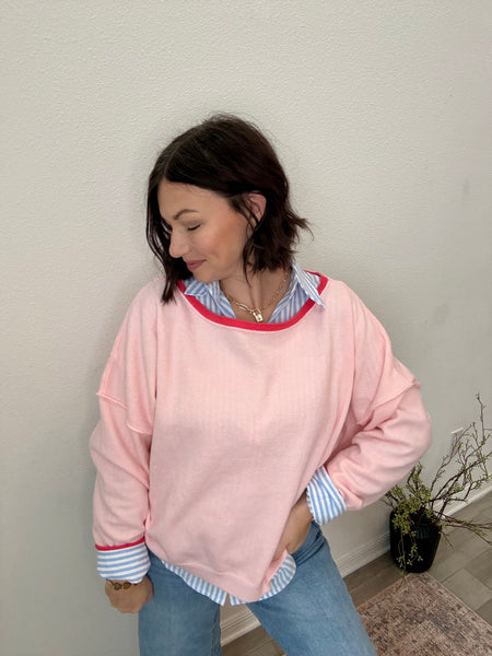 Contrast Boat Neck Sweater