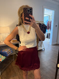 White Mock Neck Knit Tank