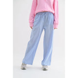 Striped Drawstring Boxer Pants - Blue