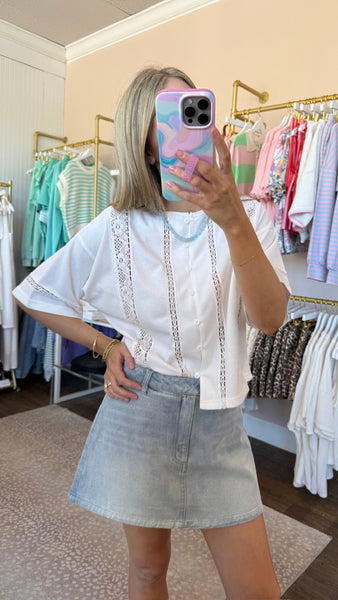 Denim High Rise Mini Skort