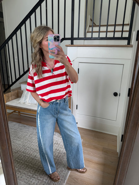 Cherry Notch Knit Top