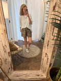 Blue Striped V-Stitch Top