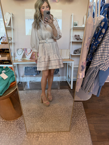 Ecru Pintuck Dress