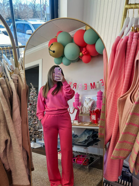 Double Knit Sweatsuit - Taffy Pink