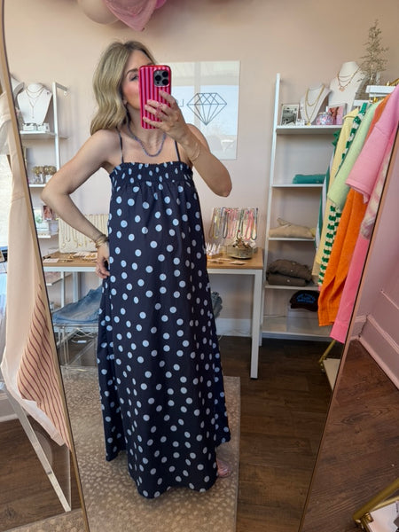 Midnight Polka Dot Maxi