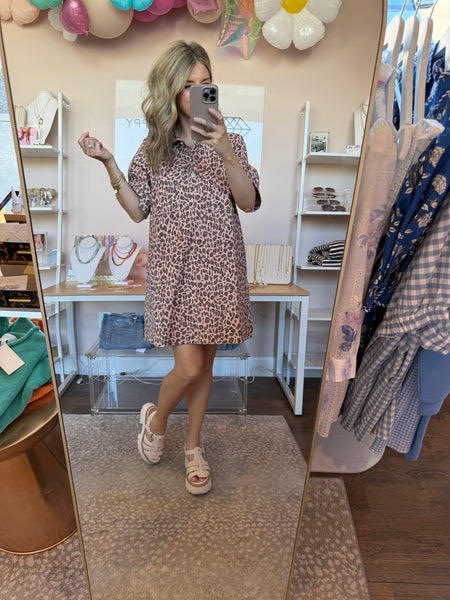 Pink Leopard Dress