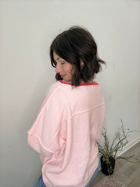 Contrast Boat Neck Sweater