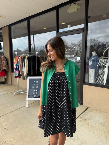 Black Polka Dot Baby Doll Dress