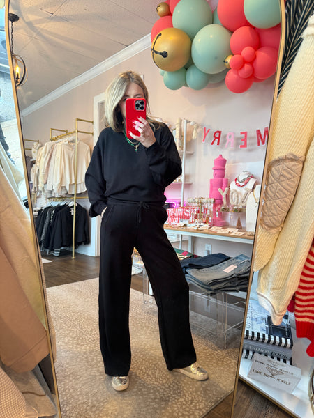 Double Knit Sweatsuit - Black