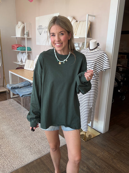 Dark Green Pigment Dyed Top