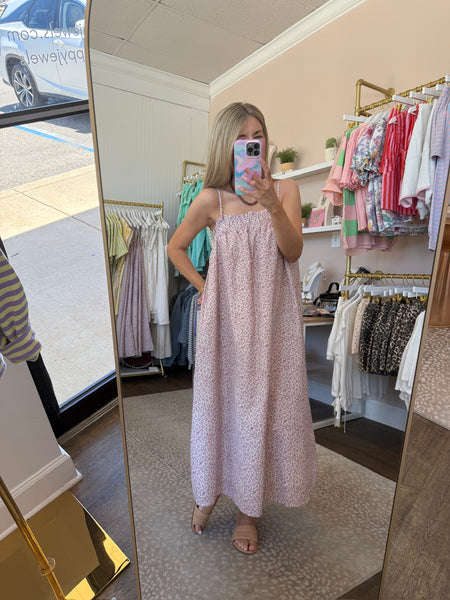 Pink Ditsy Floral Midi