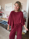 True Maroon Pants Set  - 2 pieces