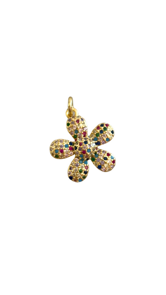 Multicolor CZ Flower Charm