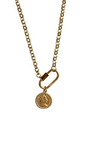 Stainless/Waterproof Gold Coin with Carabiner Necklace