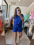 Cobalt Sleeveless Top/Shorts Set