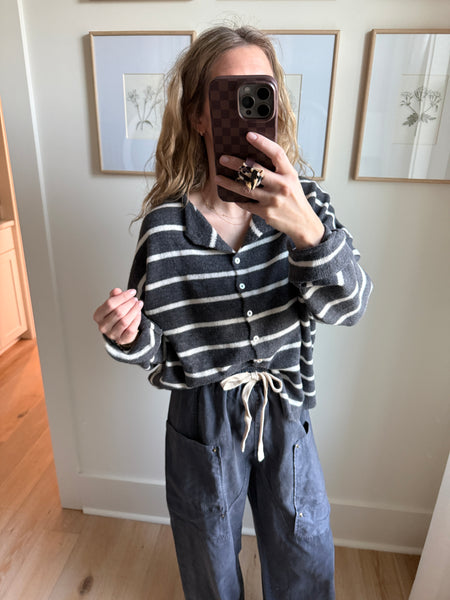 Grey/Ivory Stripe Piper Cardigan
