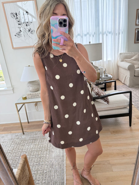 Mocha Polka Dot Dress