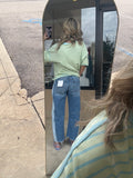 Two Tone  Barrel Denim Pants