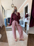 Cherry Plaid Patch Pocket Pants