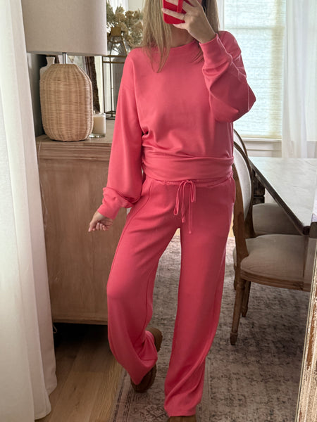 Double Knit Sweatsuit - Taffy Pink