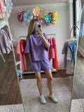 Dusty Purple Scuba Shorts Set - SOLD AS SET