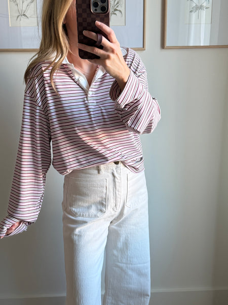 Pink & Burgundy Polo Shirt