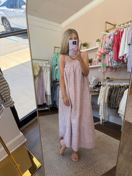 Pink Ditsy Floral Midi