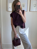 Burgundy Relaxed Knit Sweater Vest