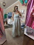 Sage Smocked Maxi Dress