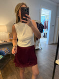 White Mock Neck Knit Tank