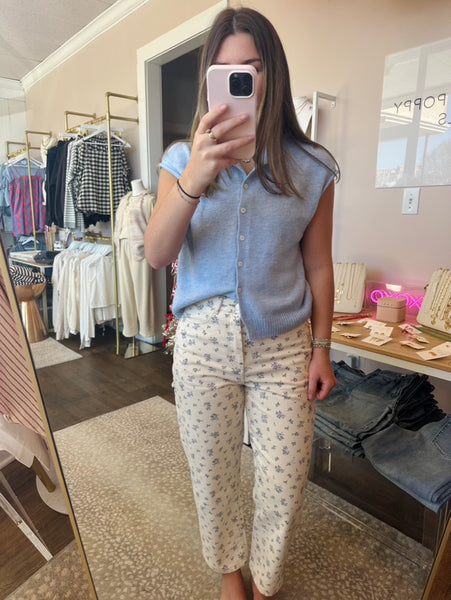 Sky Blue Sleeveless Piper