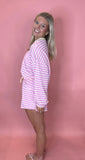 Pink Striped Rib Shorts Set - 2 pc SET