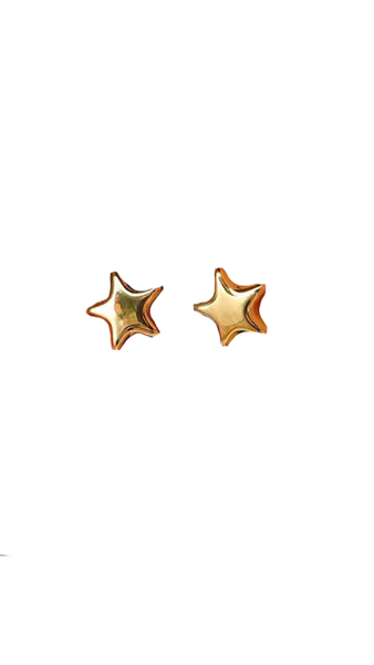 Stainless Puffy Star Earrings