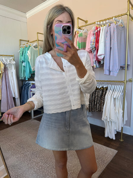 Off White Pointelle Sweater