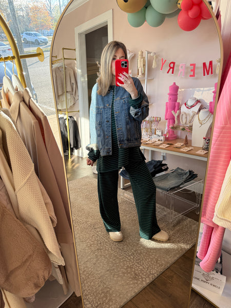 Back pleat jacket - washed denim