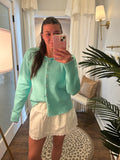 Aqua Button-Up Cardigan