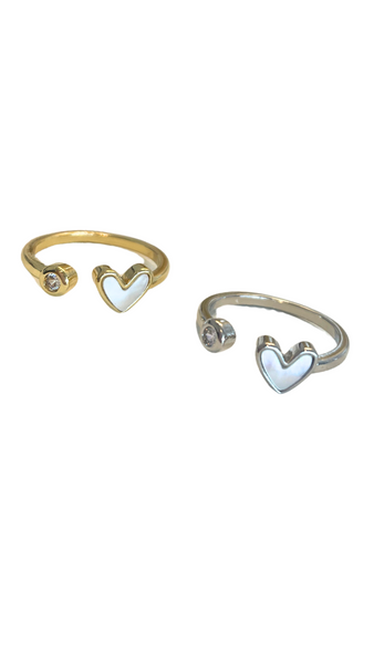 Mother of Pearl Heart Ring - PREORDER