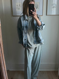 Mint Multi Stripe Pant Set