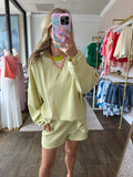 Moss Green Ribbed Shorts Set - 2pcs
