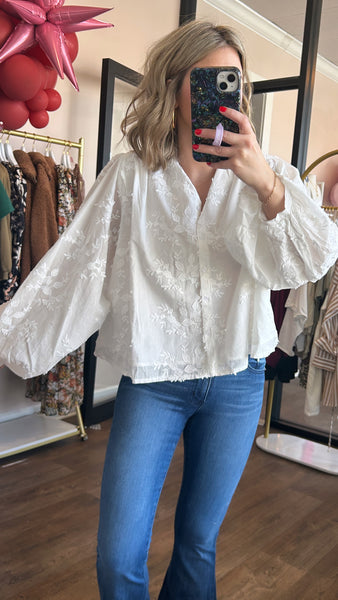 Ivory Floral Blouse