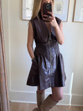 Dark Cherry Faux Leather Dress